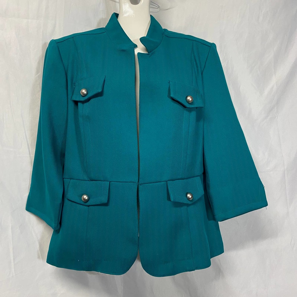Drapers & Damons Jacket Jungle Green Size 10 NWOT Removeable Shoulder Pads